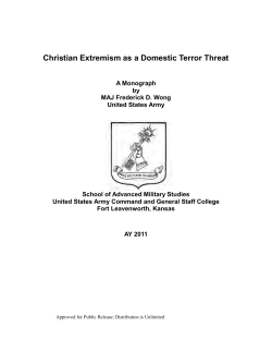 Christian Extremism as a Domestic Terror Threat