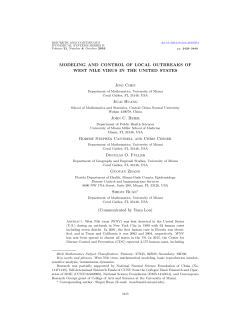 Modeling and control of local outbreaks of West Nile Virus in the