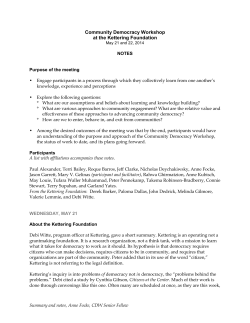 Community Democracy Workshop at the Kettering Foundation