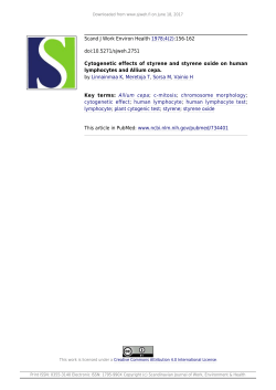 lymphocytes and Allium cepa. - Scandinavian Journal of Work