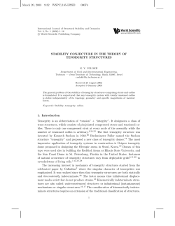 STABILITY CONJECTURE IN THE THEORY OF TENSEGRITY