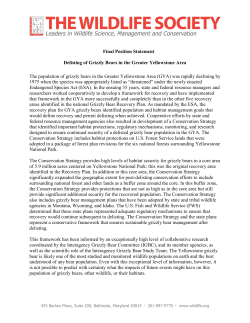 Delisting of Grizzly Bears in the Greater Yellowstone Area