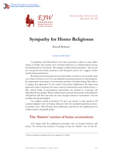Sympathy for Homo Religiosus &middot; Econ Journal Watch: Adam Smith