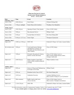 Date Time Event Location Thursday, June 1 Seniors Only 4