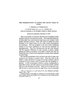 THE PRESERVATION OF LIVING RED BLOOD