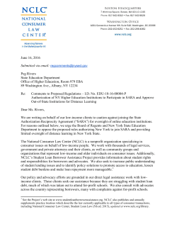 Comments to the New York State Education Department and Board