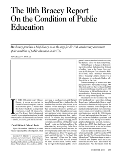 The 10th Bracey Report on the Condition of Public Education