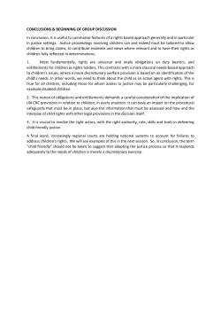 Conclusions and beginning of group discussion