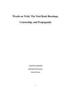 Words on Trial: The Nazi Book Burnings, Censorship, and