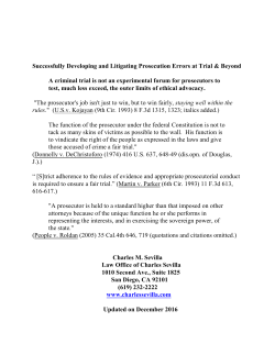 Successfully Developing and Litigating Prosecution Errors at Trial