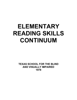 Elementary Reading Skills Continuum from TSBVI
