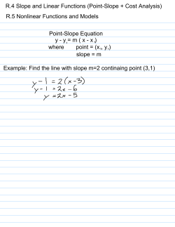 R.4 Slope and Linear Functions (Point