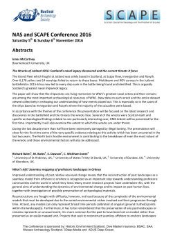 2016 Speaker Abstracts - Nautical Archaeology Society