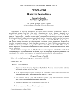 Discover Depositions - Illinois Association of Defense Trial Counsel