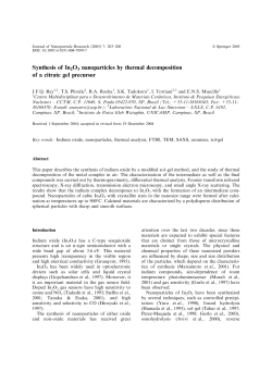 Synthesis of In2O3 nanoparticles by thermal decomposition