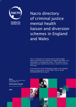 Nacro directory of criminal justice mental health liaison and
