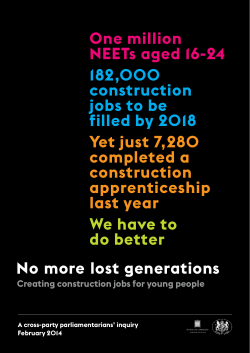 No More Lost Generations - The Chartered Institute of Building