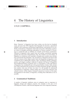 4 The History of Linguistics