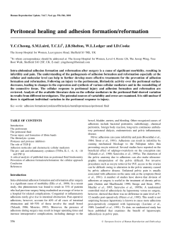 Peritoneal healing and adhesion formation/reformation