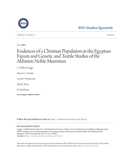 Evidences of a Christian Population in the Egyptian Fayum and