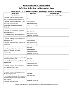 Gradual Release of Responsibility Definition, Reflection, and