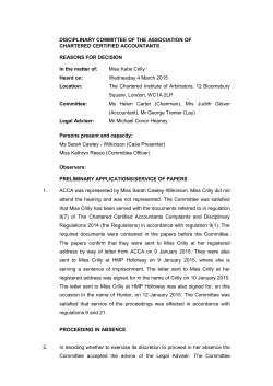 4 March 2015 - Crilly Reasons