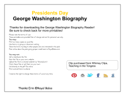 Presidents Day George Washington Biography