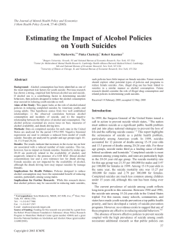 Estimating the Impact of Alcohol Policies on Youth Suicides