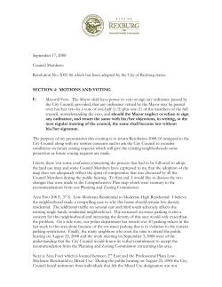 Council Minutes insert letter Sept 17, 2008