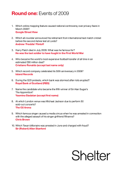 Round one: Events of 2009