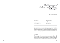The Emergence of Modern Number Theory in