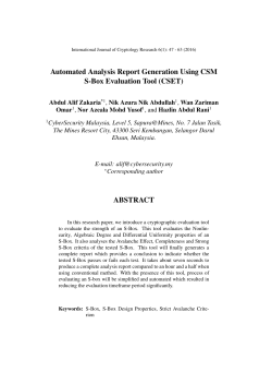 CSM S-Box Evaluation Tool - Malaysian Society for Cryptology
