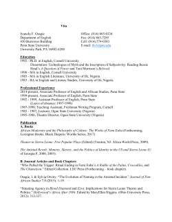 CV - Penn State`s English Department