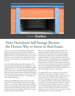 How Humdrum Self-Storage Became the Hottest Way to Invest in