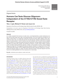 Humans Can Taste Glucose Oligomers Independent of the hT1R2