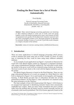 Finding the Best Name for a Set of Words Automatically