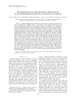 determinants of seed removal distance by scatter