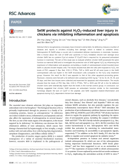SelW protects against H2O2-induced liver injury in