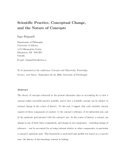 Scientific Practice, Conceptual Change, and the Nature of Concepts