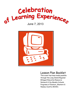 June 7, 2013 Lesson Plan Booklet