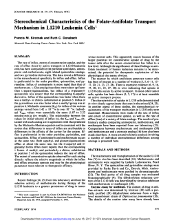 Stereochemical Characteristics of the Folate