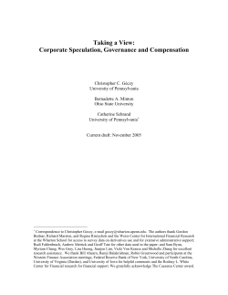 Taking a View: Corporate Speculation, Governance and
