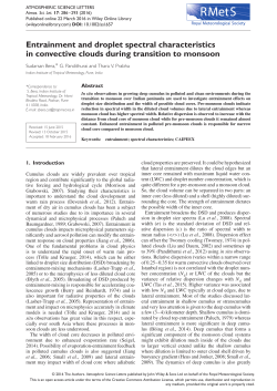 Entrainment and droplet spectral characteristics in convective clouds