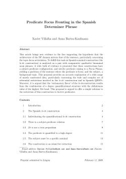 Predicate Focus Fronting in the Spanish Determiner Phrase