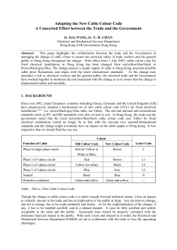 Adopting the New Cable Colour Code A Concerted Effort between