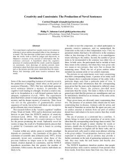 Creativity and Constraints: The Production of Novel Sentences