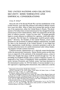 United Nations and Collective Security: Some Normative and