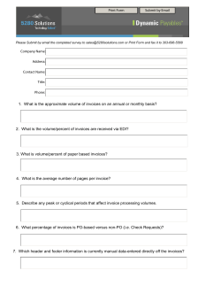 1. What is the approximate volume of invoices on an annual or
