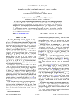 Anomalous satellite intensity discrepancy in copper x