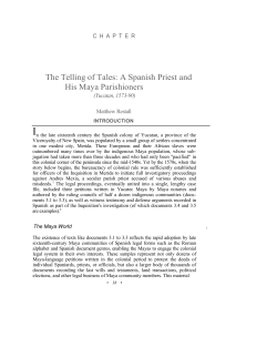 The Telling of Tales: A Spanish Priest and His Maya Parishioners